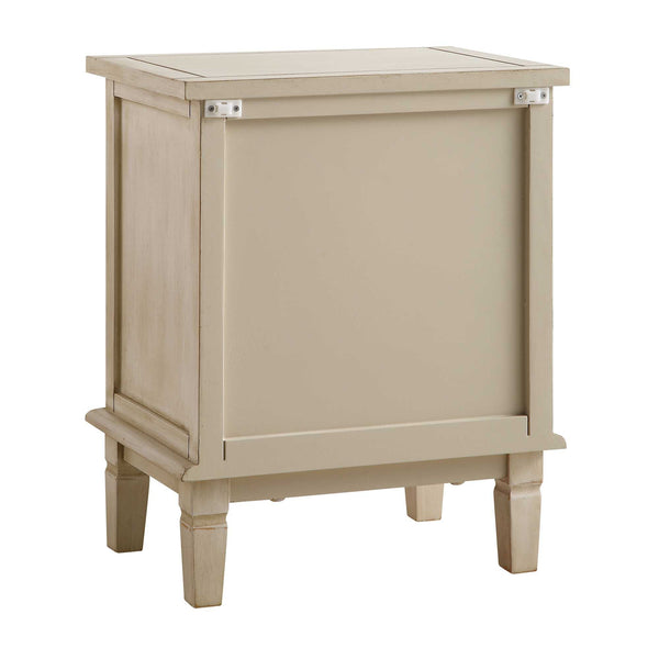 Chantilly Whitewashed Carved 2 Drawer Nightstand