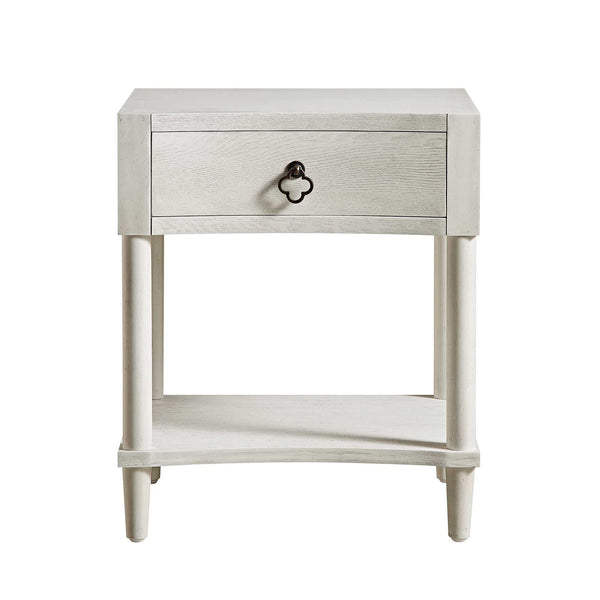 Thalia Concave 1 Drawer Nightstand, Washed White