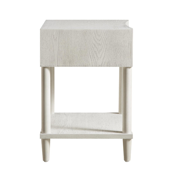 Thalia Concave 1 Drawer Nightstand, Washed White