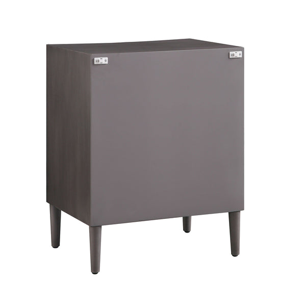 Thalia Concave 3 Drawer Nightstand, Silver Oak