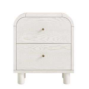 Maude 2 Drawer Nightstand, Washed White Ash