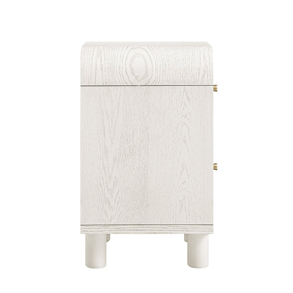Maude 2 Drawer Nightstand, Washed White Ash