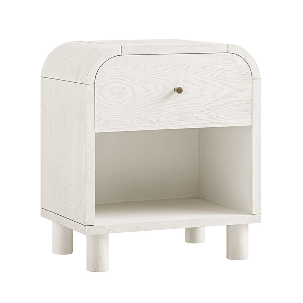 Maude 1 Drawer Nightstand, Washed White Ash