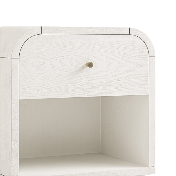 Maude 1 Drawer Nightstand, Washed White Ash