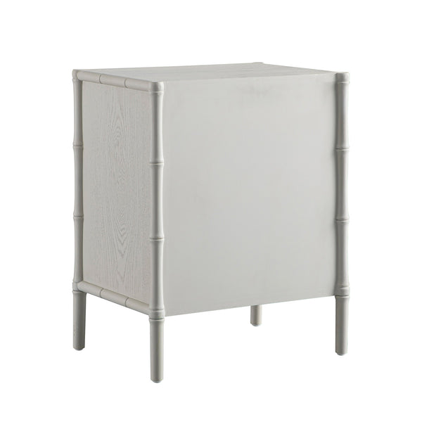 Elstowe Faux Bamboo 3-Drawer Nightstand, Shaded White