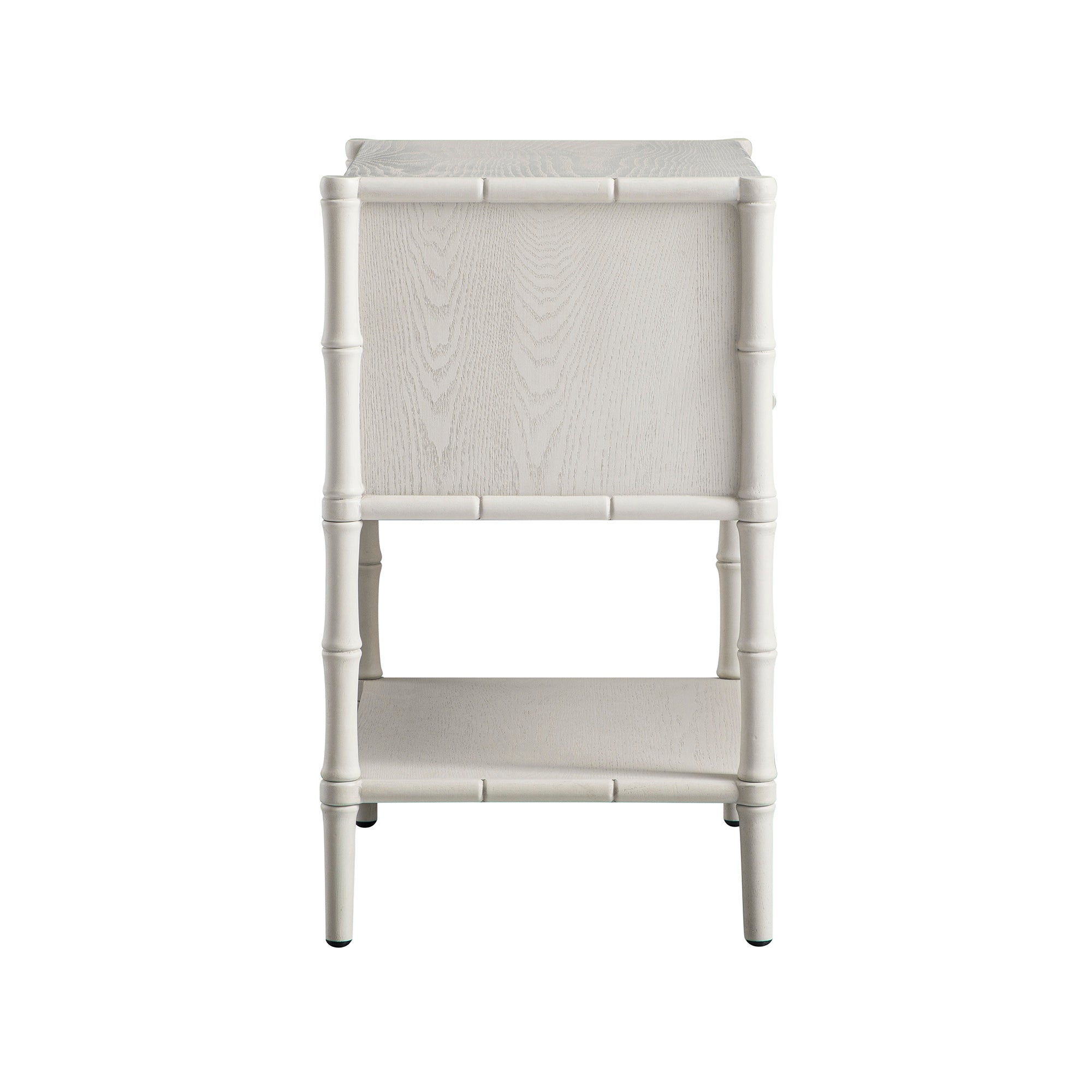Elstowe Faux Bamboo 2-Drawer Nightstand, Shaded White