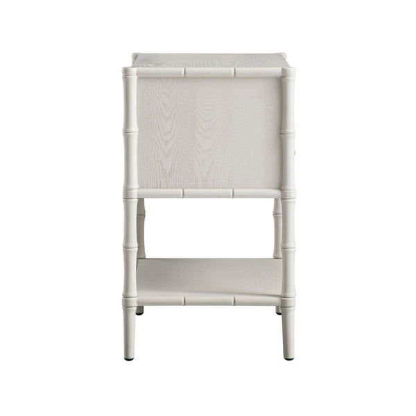 Elstowe Faux Bamboo 2-Drawer Nightstand, Shaded White