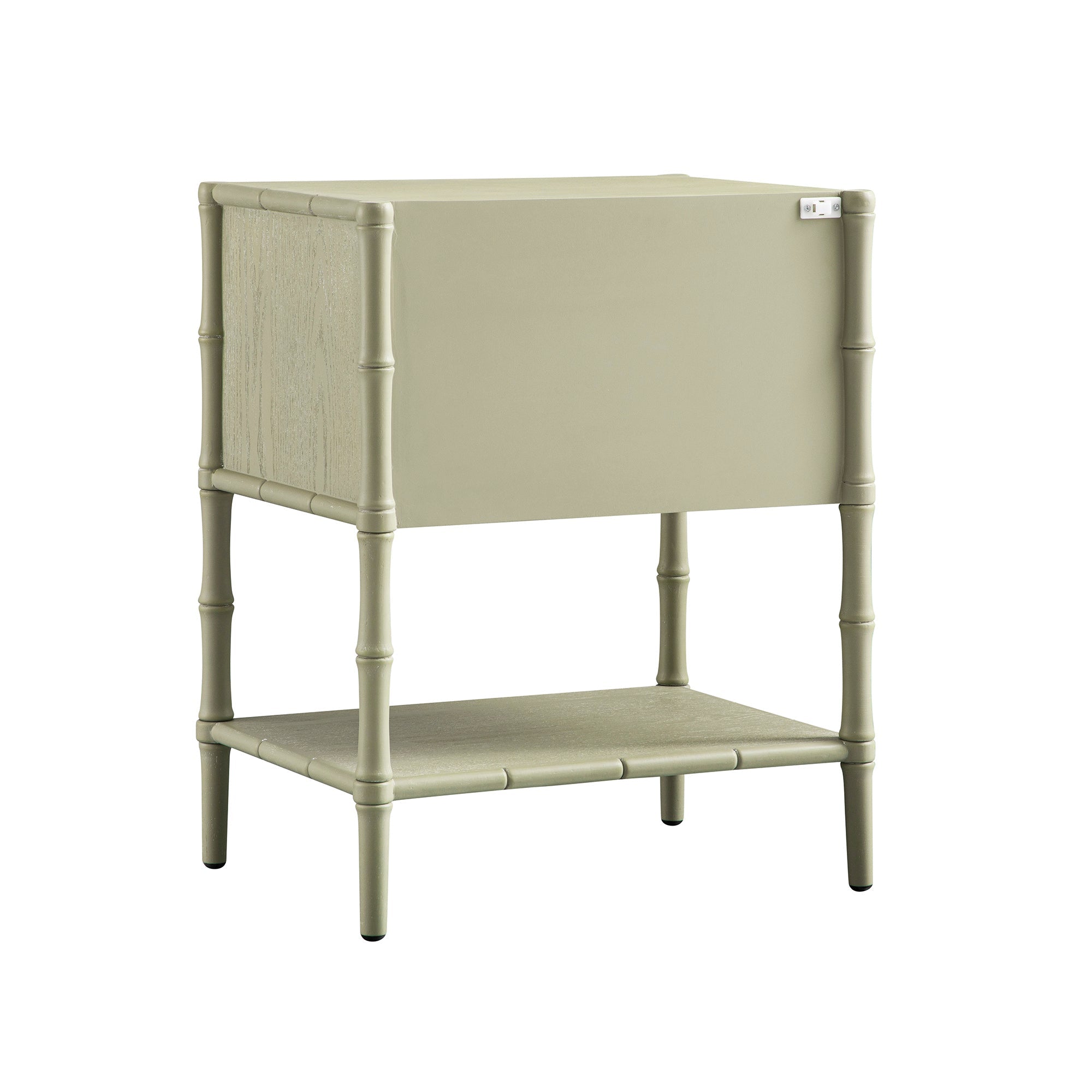 Elstowe Faux Bamboo 2-Drawer Nightstand, Sage Green