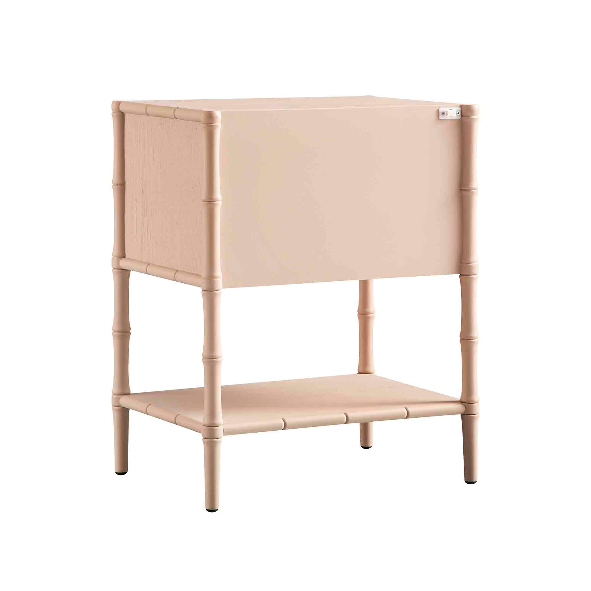Elstowe Faux Bamboo 2-Drawer Nightstand, Nude Pink