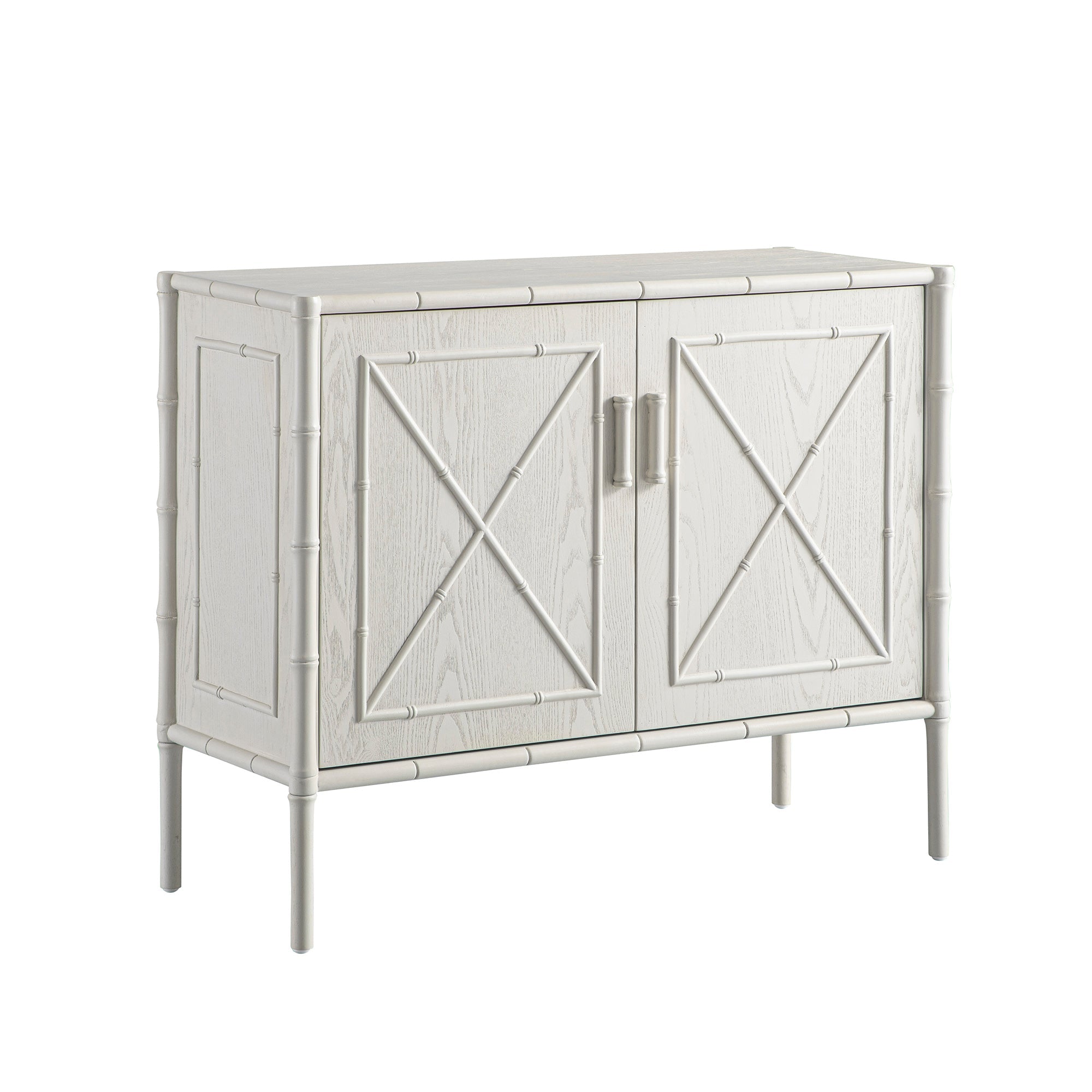 Elstowe Faux Bamboo Small Sideboard, Shaded White