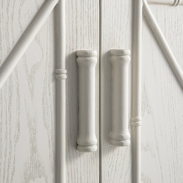 Elstowe Faux Bamboo Small Sideboard, Shaded White