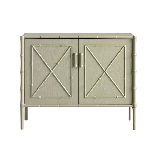 Elstowe Faux Bamboo Small Sideboard, Sage Green