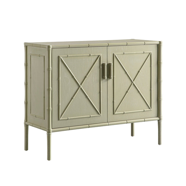 Elstowe Faux Bamboo Small Sideboard, Sage Green