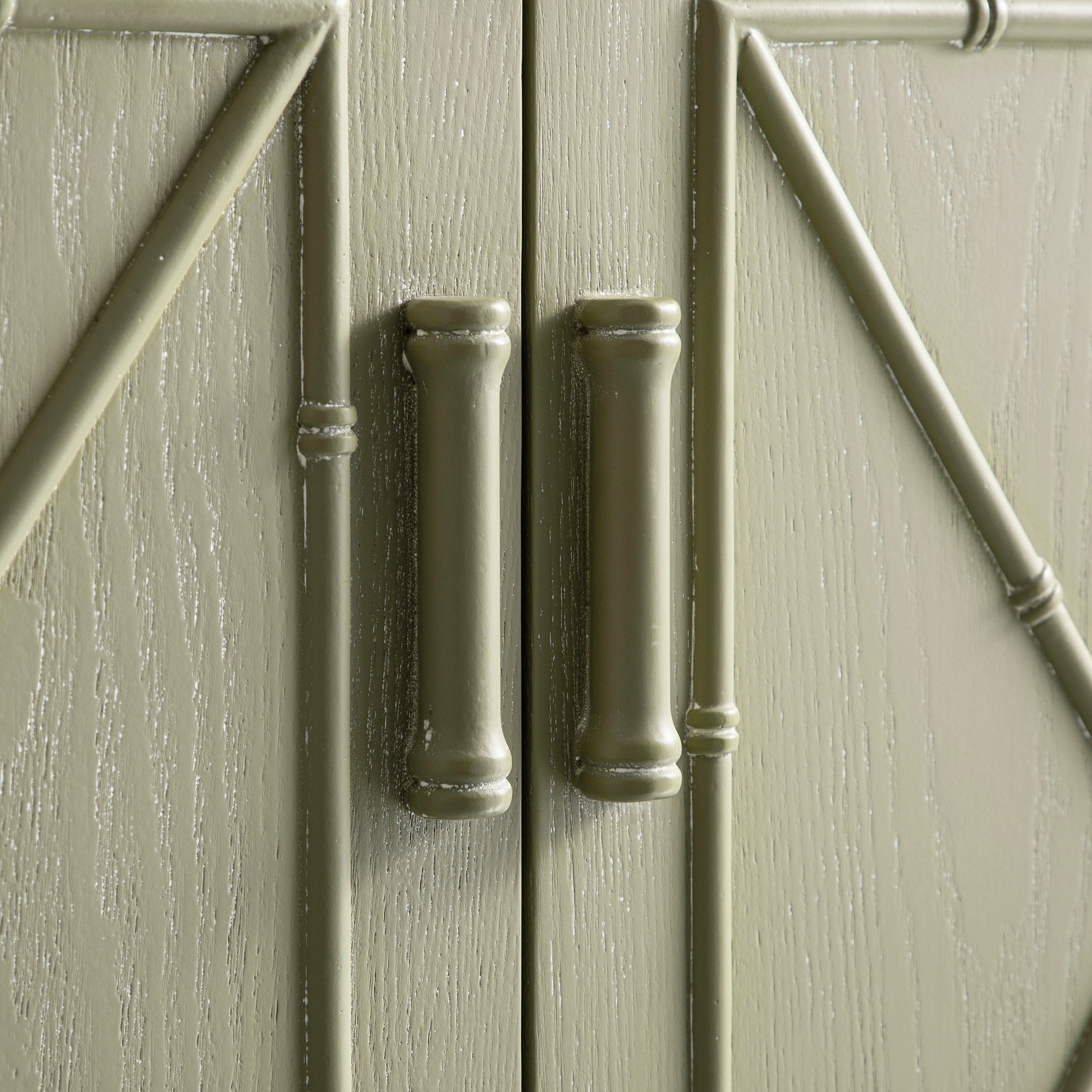 Elstowe Faux Bamboo Small Sideboard, Sage Green