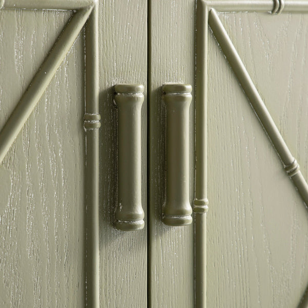 Elstowe Faux Bamboo Small Sideboard, Sage Green