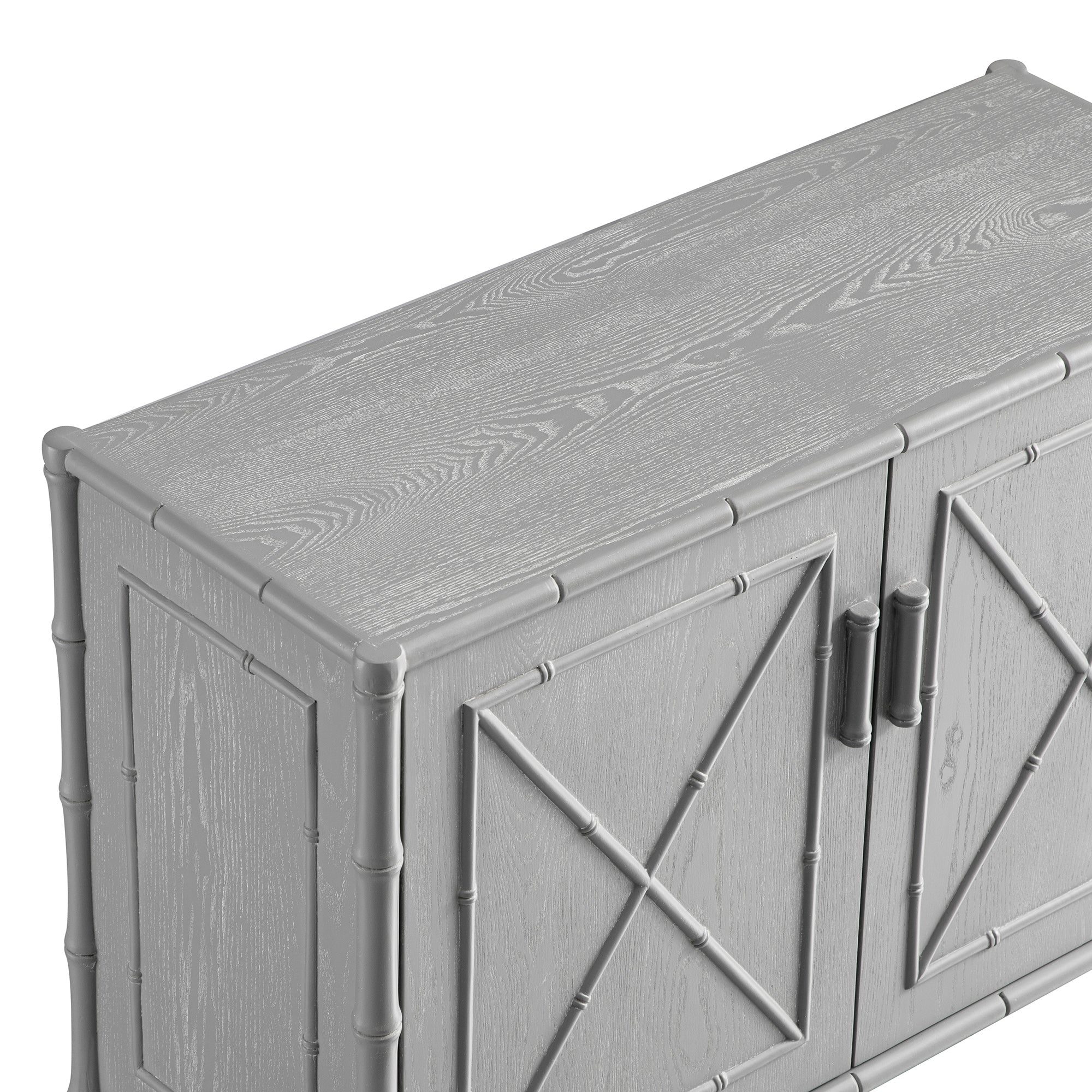 Elstowe Faux Bamboo Small Sideboard, Warm Gray