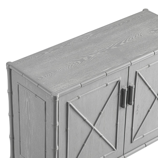 Elstowe Faux Bamboo Small Sideboard, Warm Gray