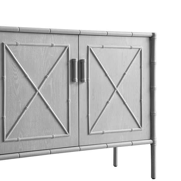 Elstowe Faux Bamboo Small Sideboard, Warm Gray