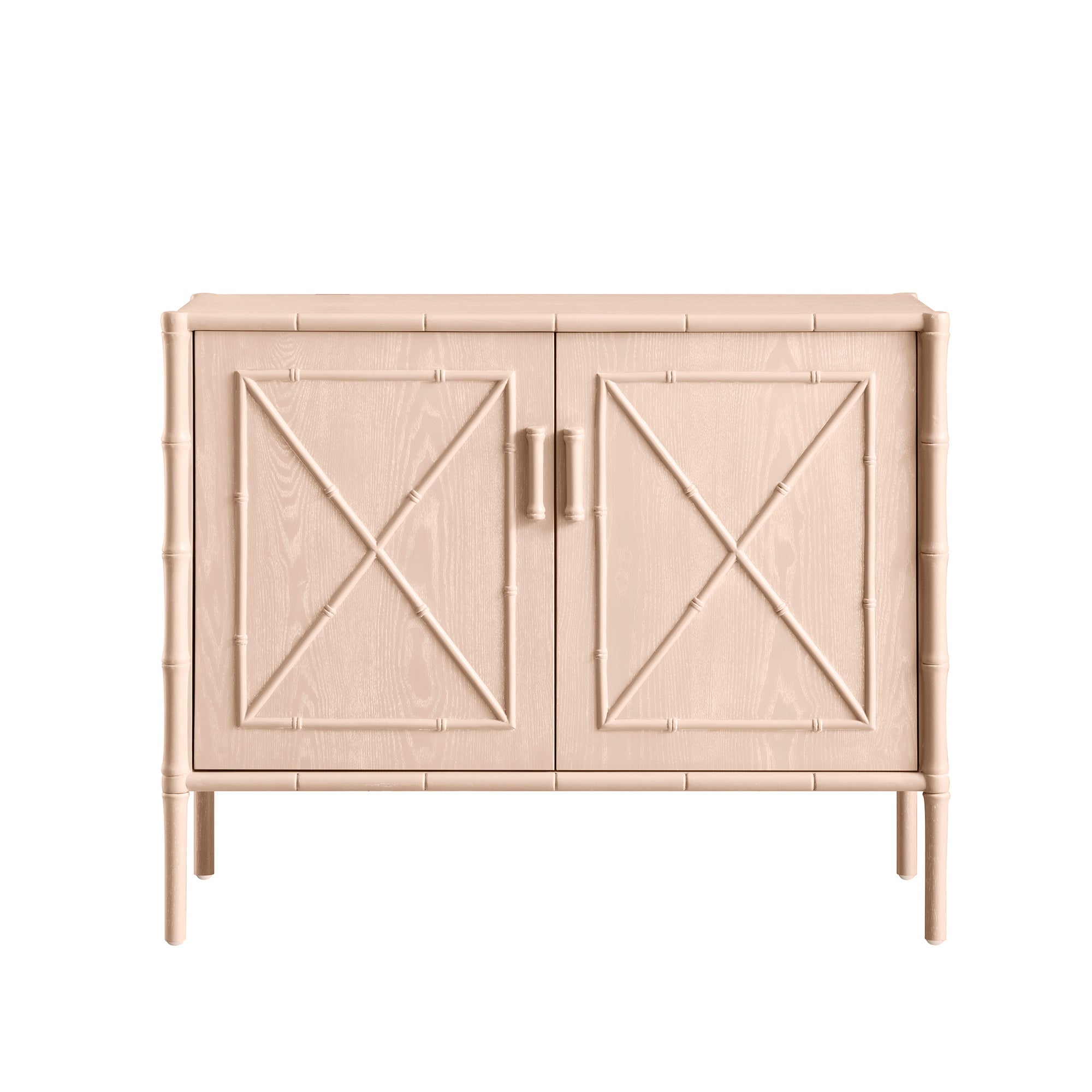 Elstowe Faux Bamboo Small Sideboard, Nude Pink