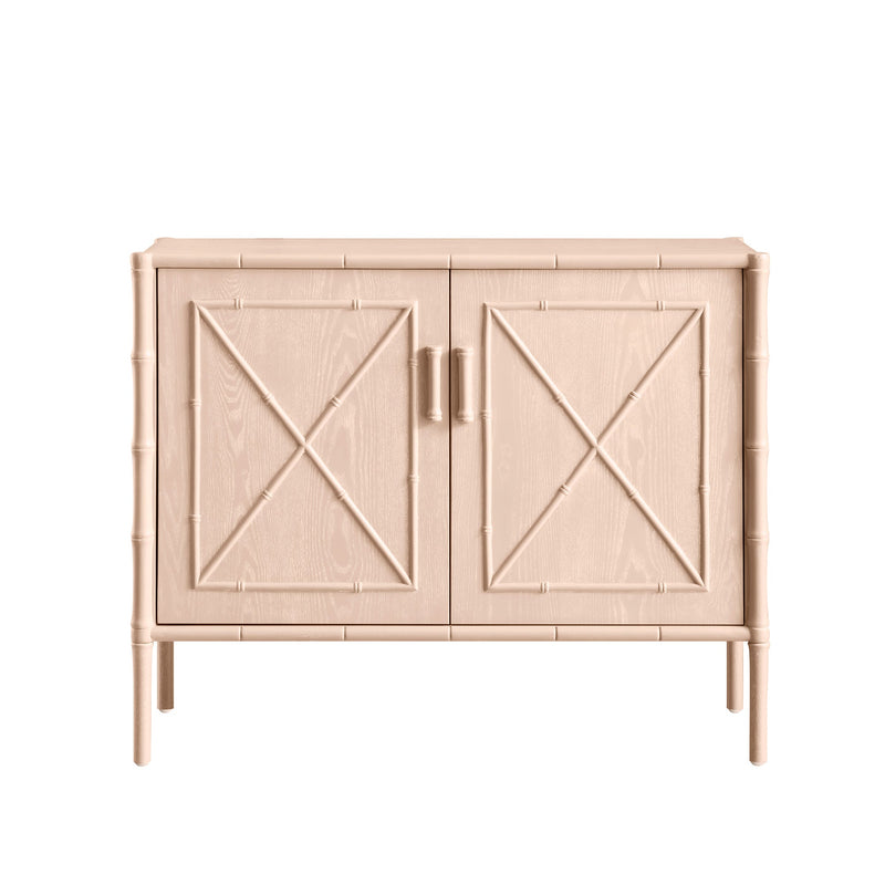 Elstowe Faux Bamboo Small Sideboard, Nude Pink