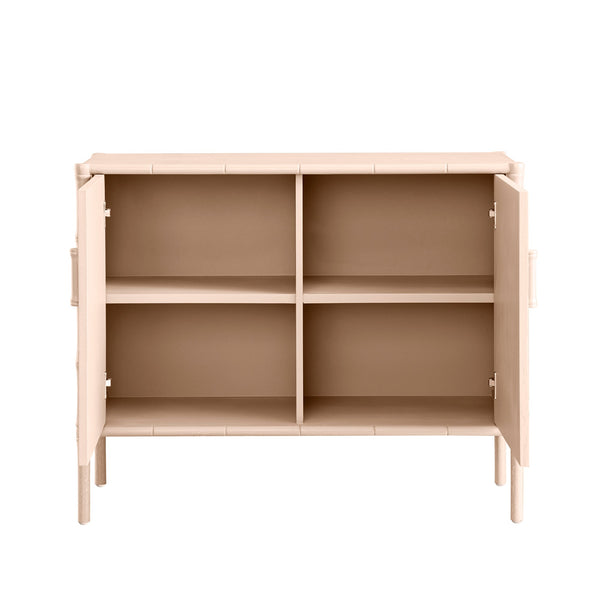 Elstowe Faux Bamboo Small Sideboard, Nude Pink