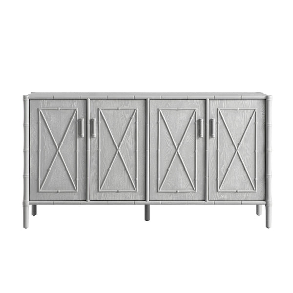 Elstowe Faux Bamboo Large Sideboard, Warm Gray