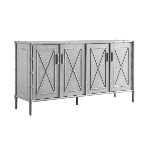 Elstowe Faux Bamboo Large Sideboard, Warm Gray
