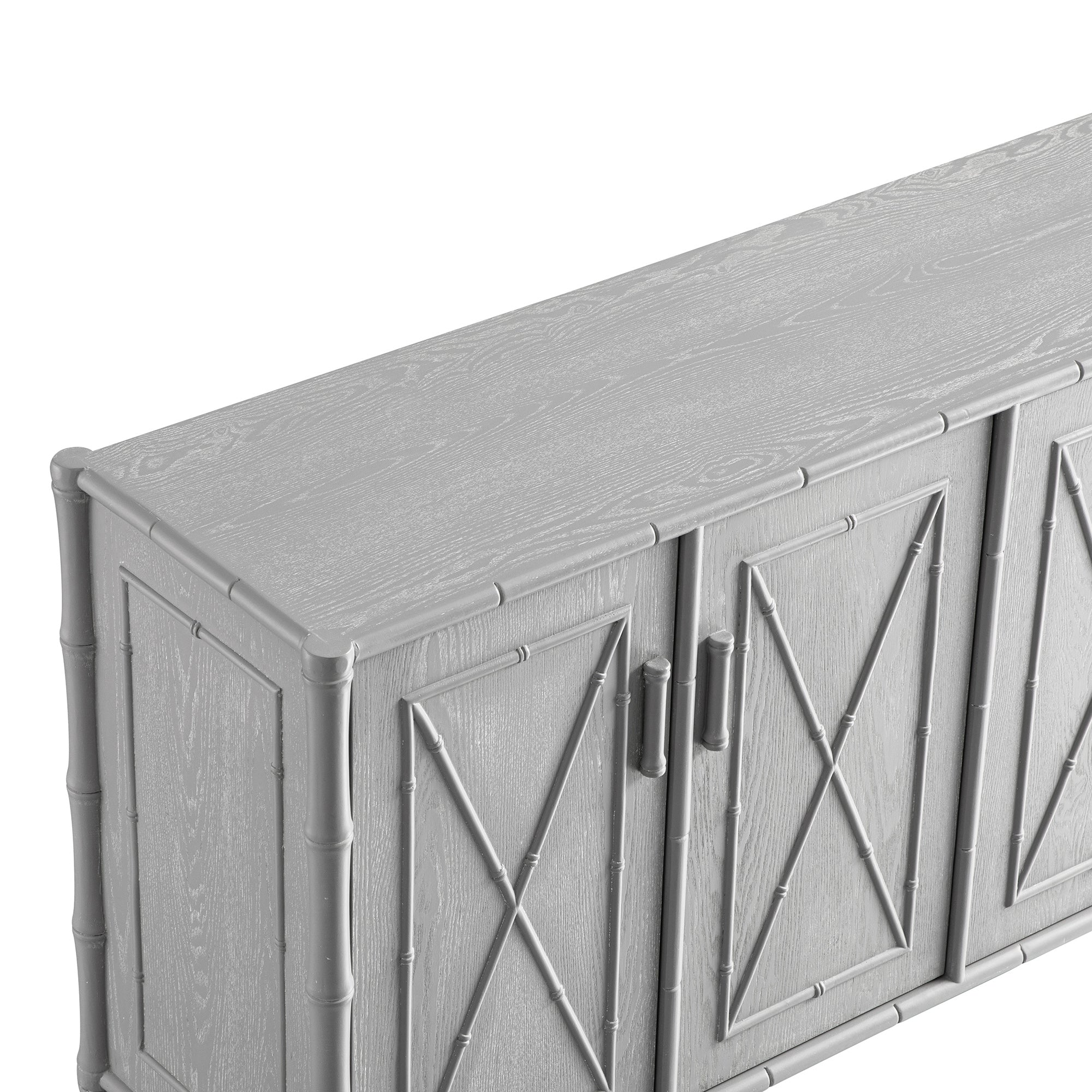 Elstowe Faux Bamboo Large Sideboard, Warm Gray