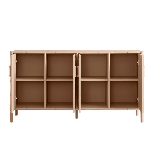 Elstowe Faux Bamboo Large Sideboard, Nude Pink