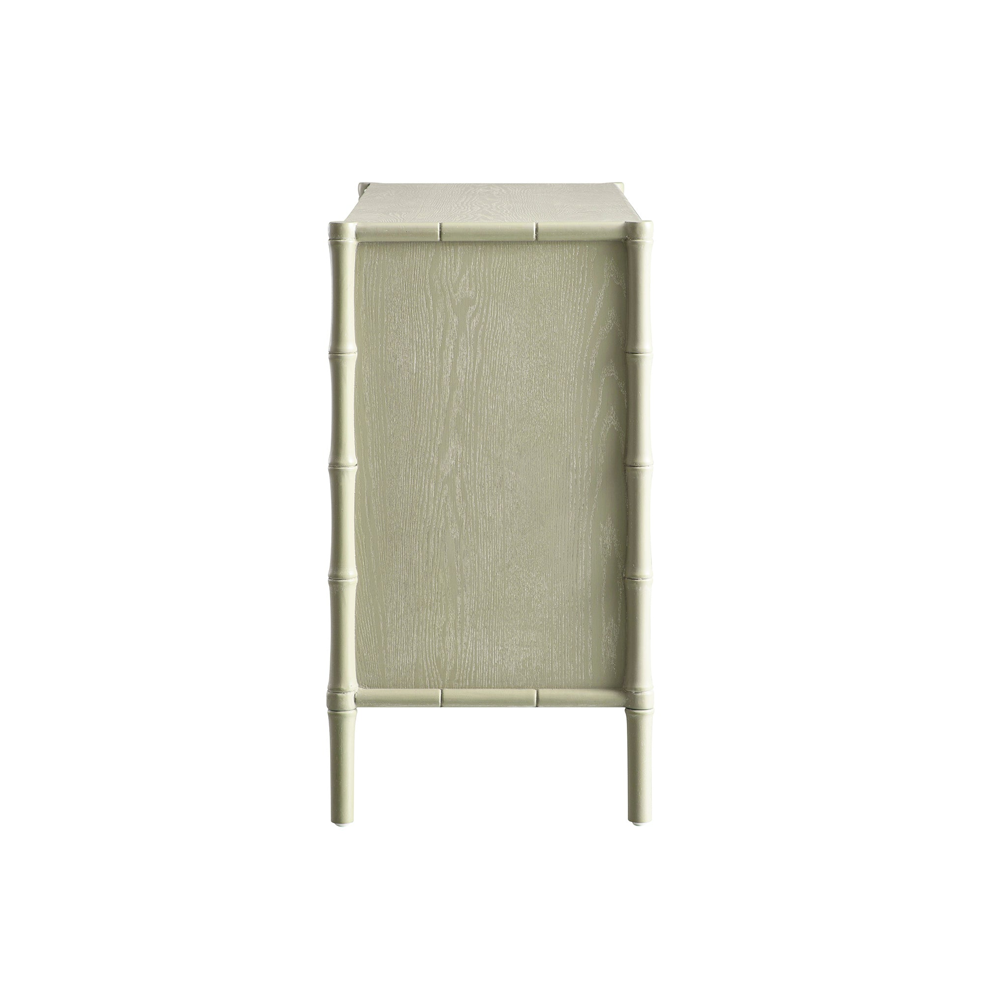 Elstowe Faux Bamboo 1-Door 3-Drawer Sideboard, Sage Green