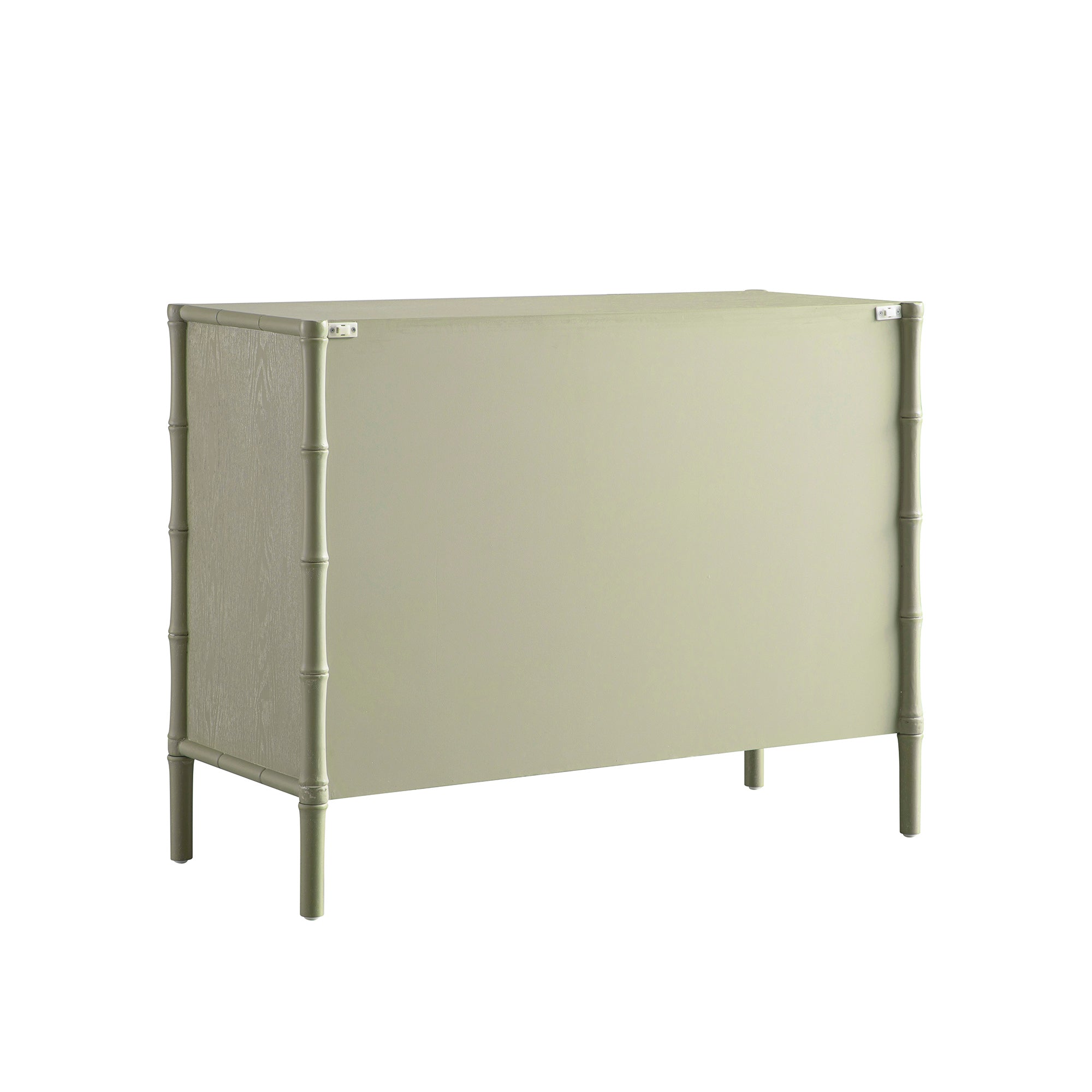 Elstowe Faux Bamboo 1-Door 3-Drawer Sideboard, Sage Green