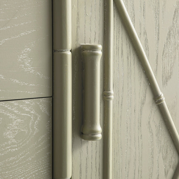 Elstowe Faux Bamboo 1-Door 3-Drawer Sideboard, Sage Green