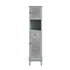 Chantilly Mid Gray Carved Bathroom Tall Storage Cabinet