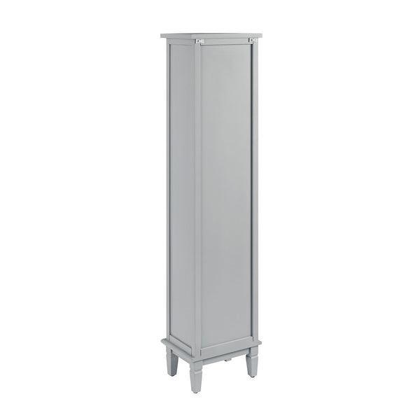 Chantilly Mid Gray Carved Bathroom Tall Storage Cabinet
