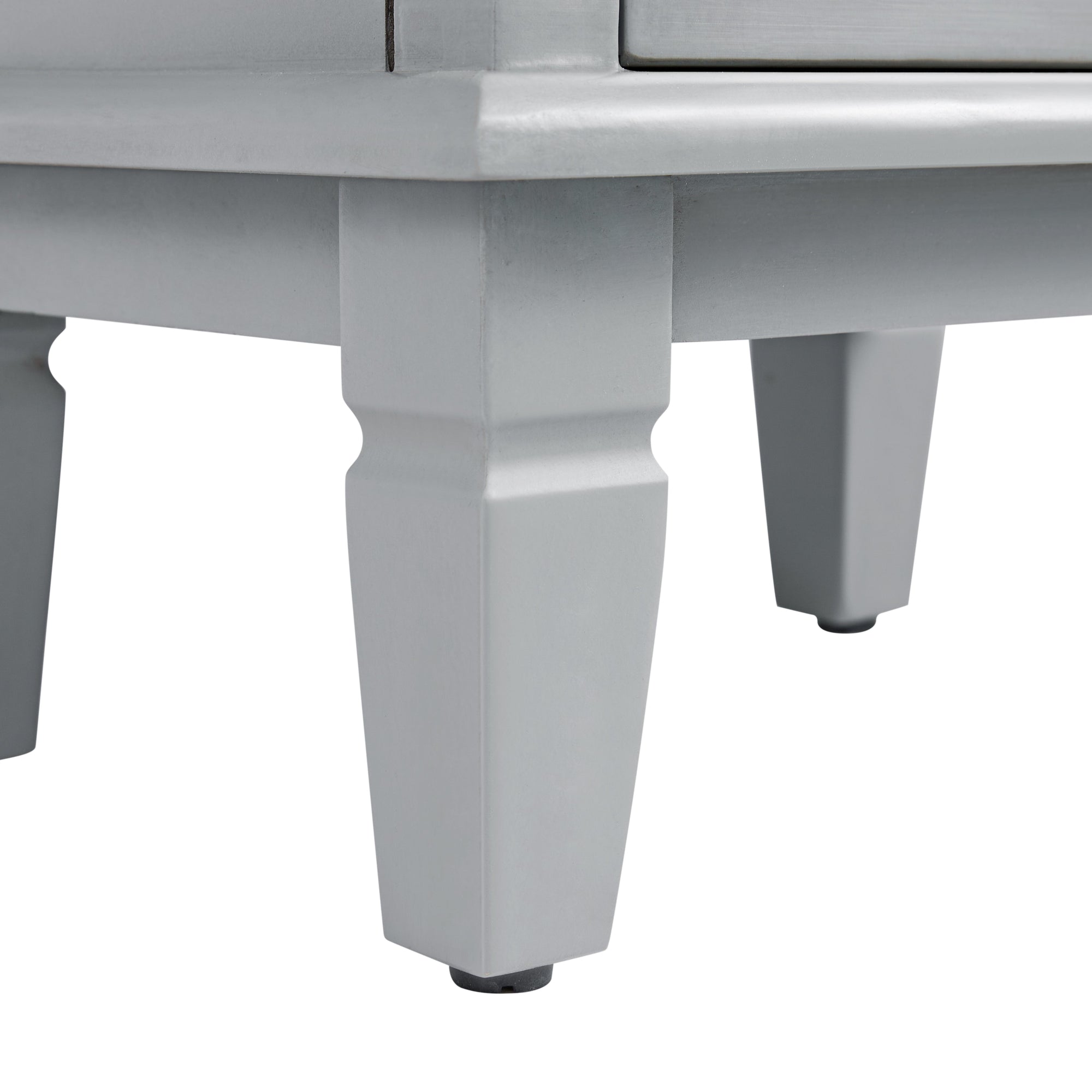 Chantilly Mid Gray Carved Bathroom Tall Storage Cabinet