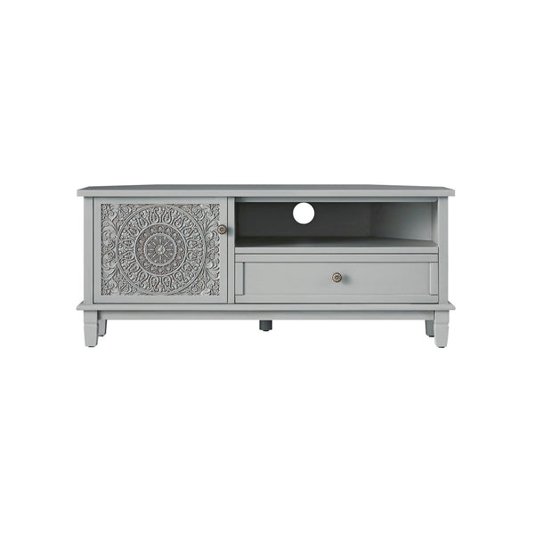 Chantilly Mid Gray Corner TV Stand