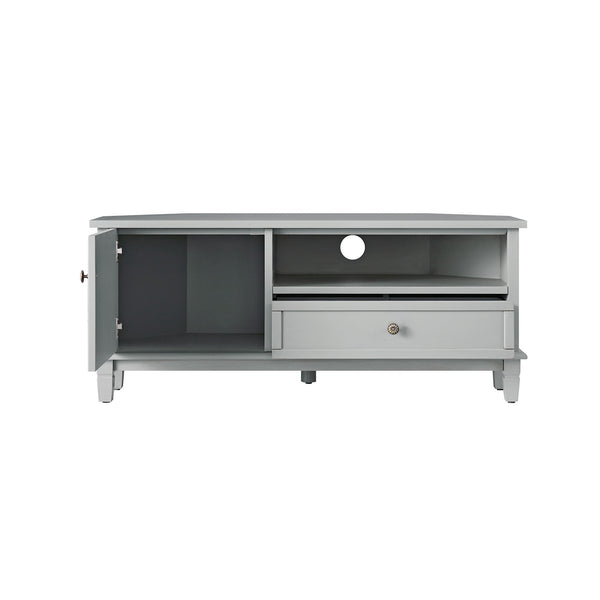 Chantilly Mid Gray Corner TV Stand