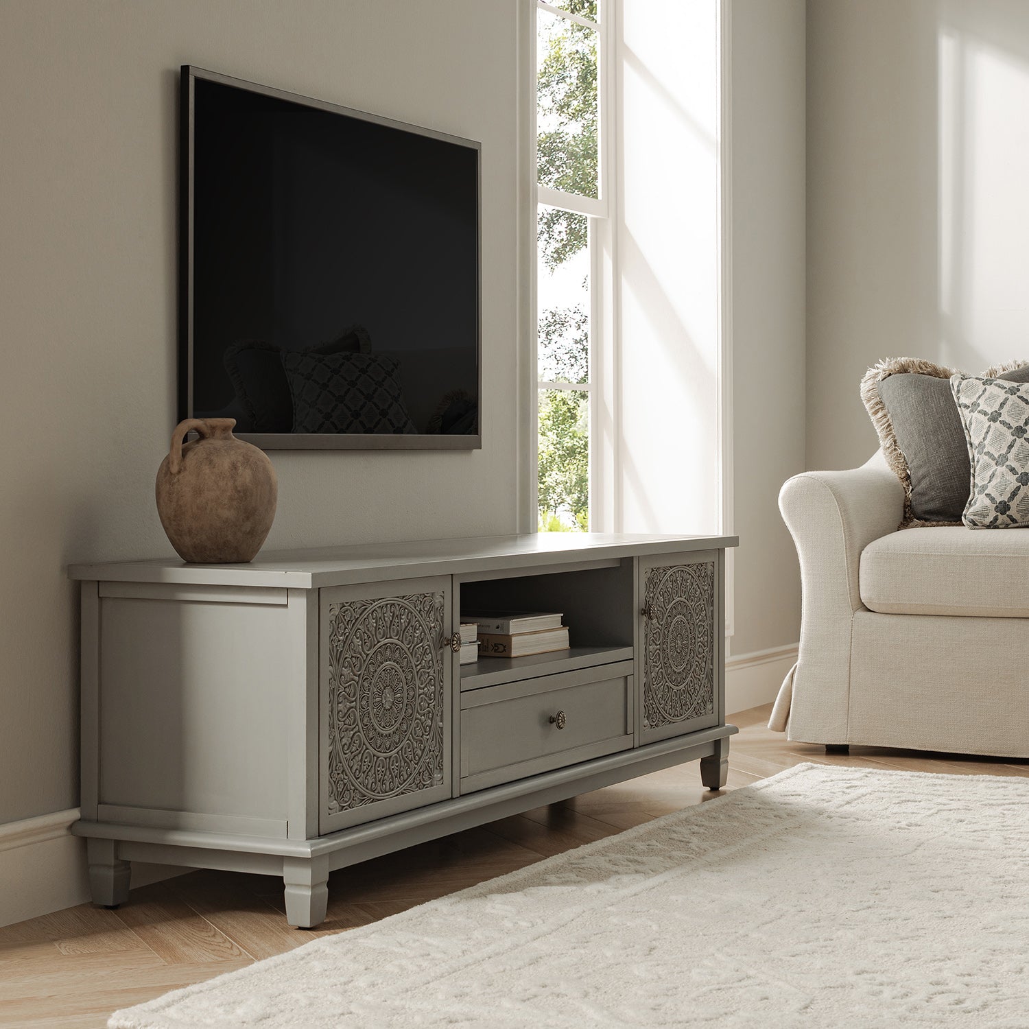 Chantilly Mid Gray 59" Wide TV Stand