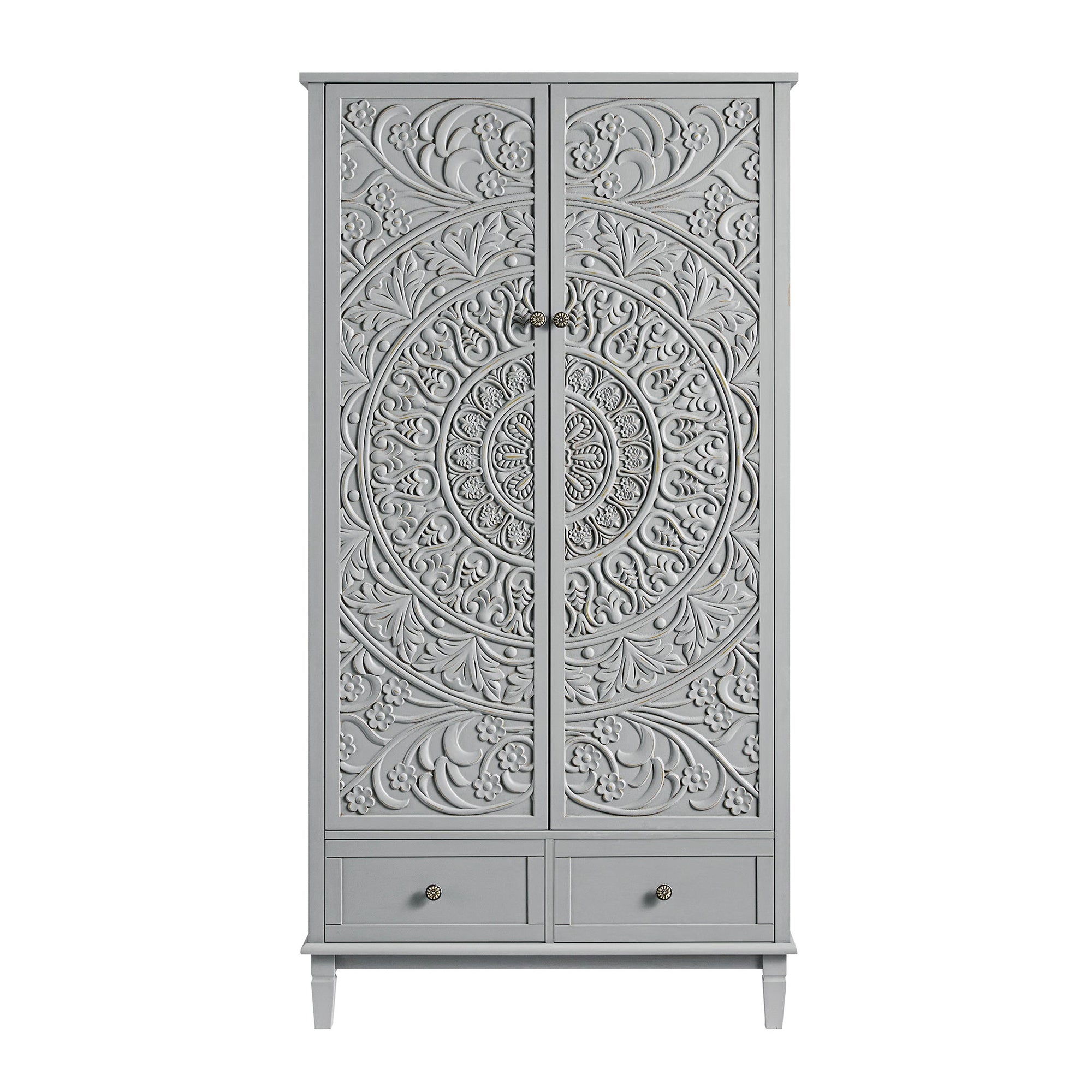 Chantilly Mid Gray Carved Double Closet