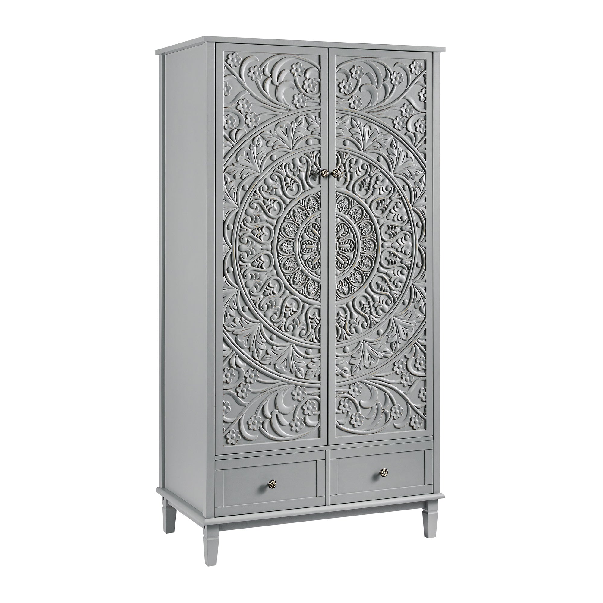Chantilly Mid Gray Carved Double Closet