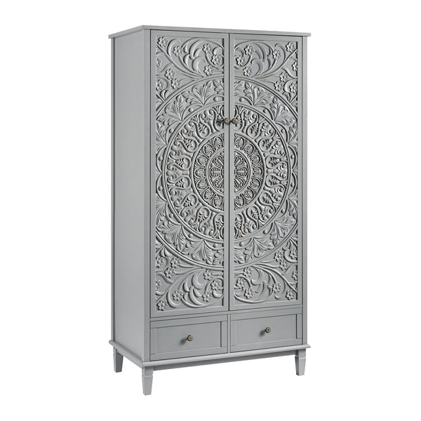 Chantilly Mid Gray Carved Double Closet