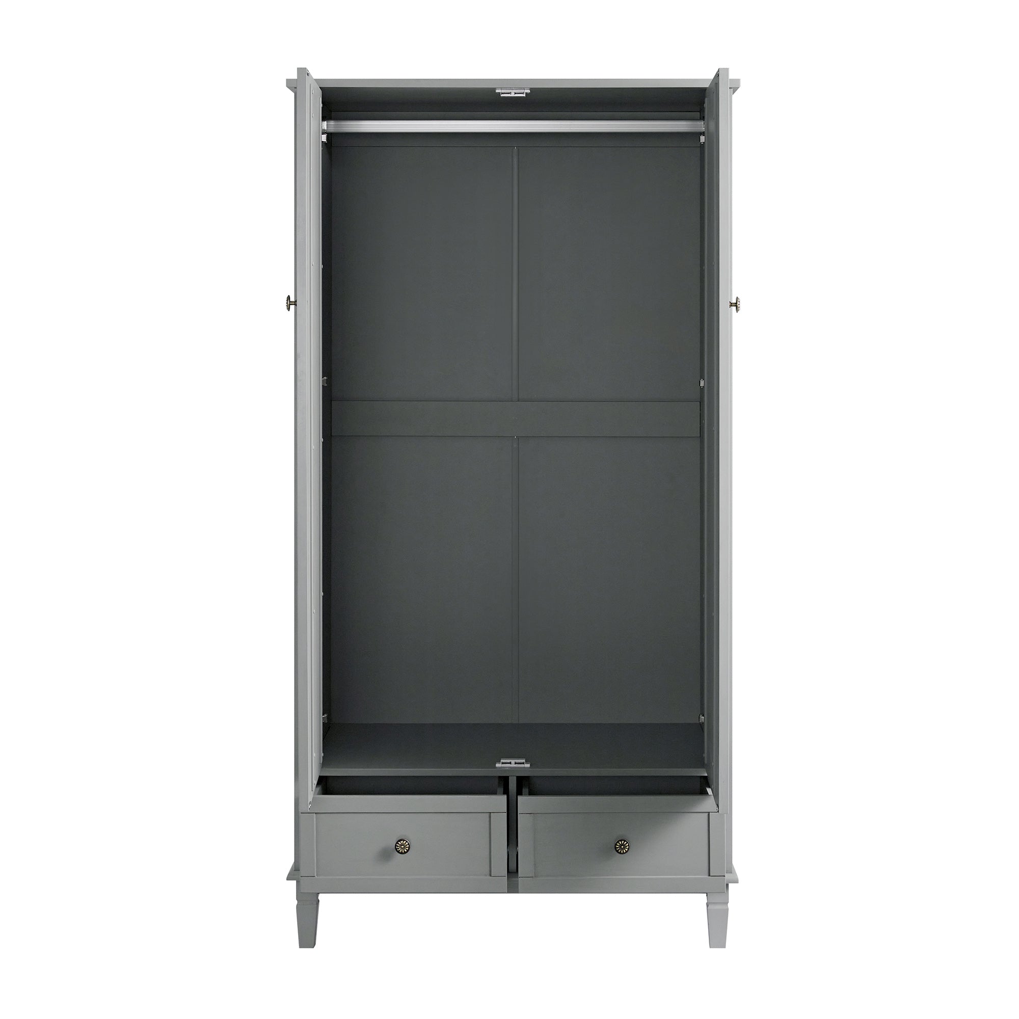 Chantilly Mid Gray Carved Double Closet