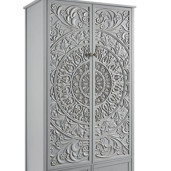 Chantilly Mid Gray Carved Double Closet
