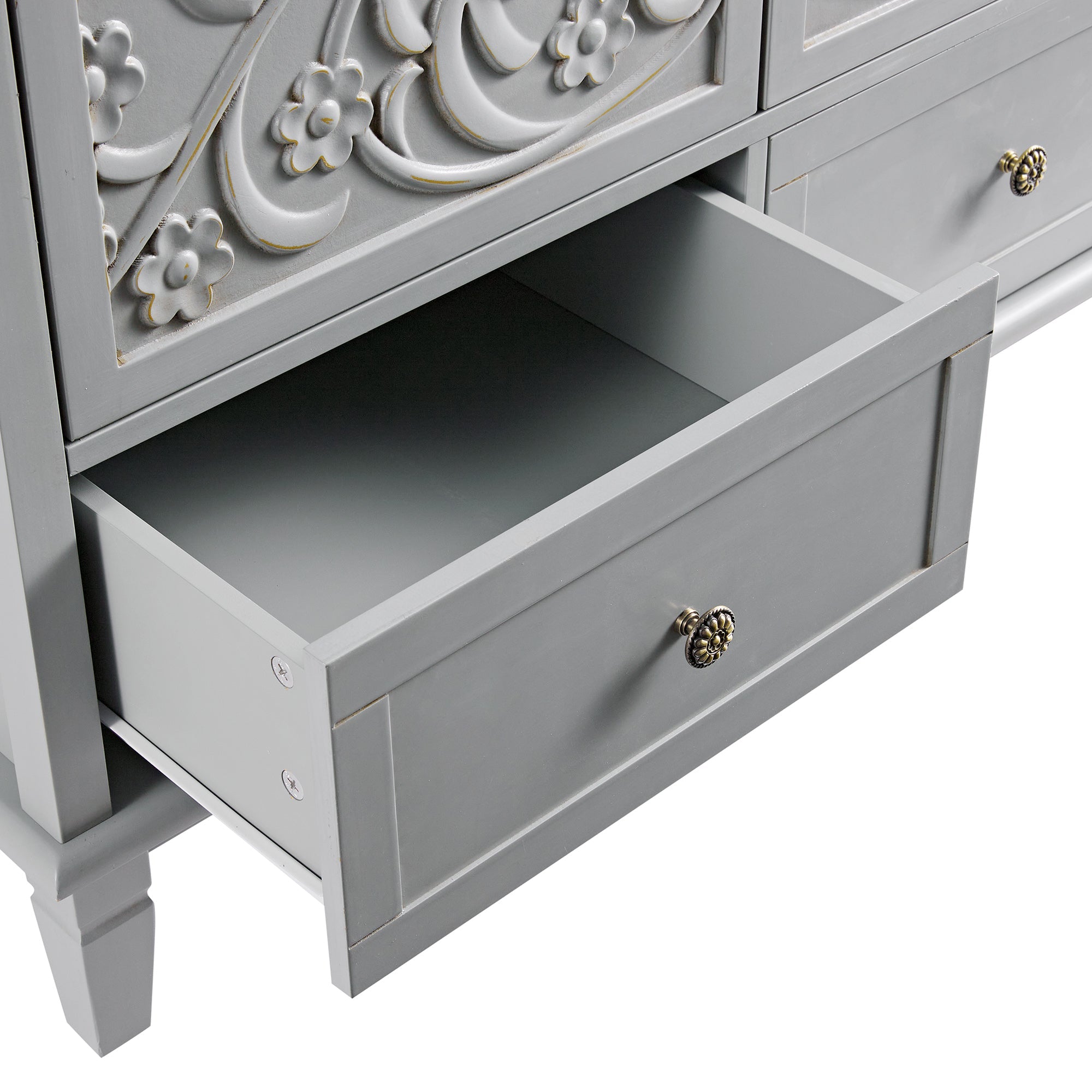 Chantilly Mid Gray Carved Double Closet