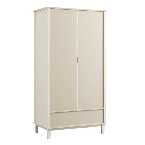 Chantilly Whitewashed Carved Double Closet