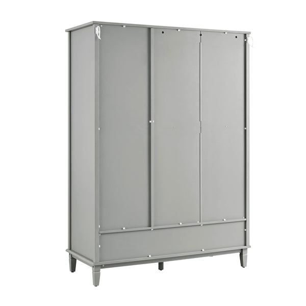 Chantilly Mid Gray Carved Triple Closet