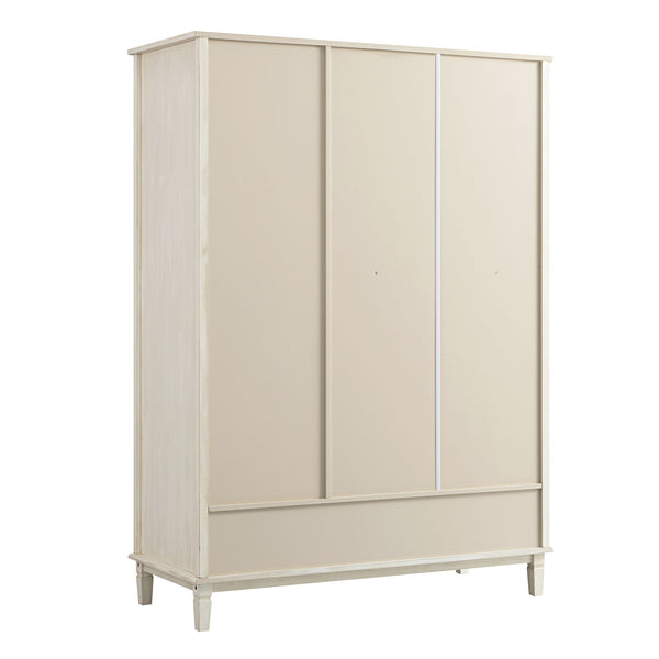 Chantilly Whitewashed Carved Triple Closet