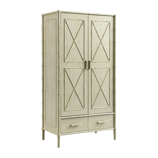 Elstowe Faux Bamboo Double Closet, Sage Green