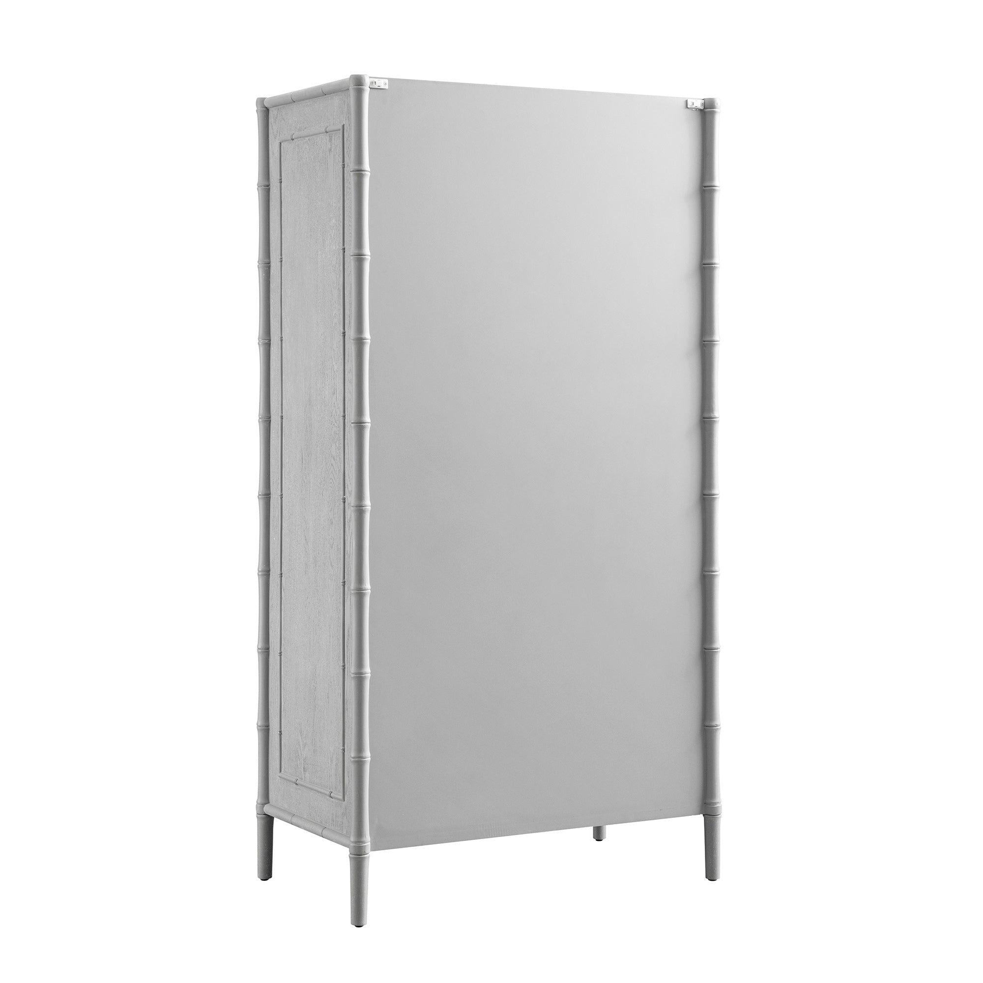 Elstowe Faux Bamboo Double Closet, Warm Gray