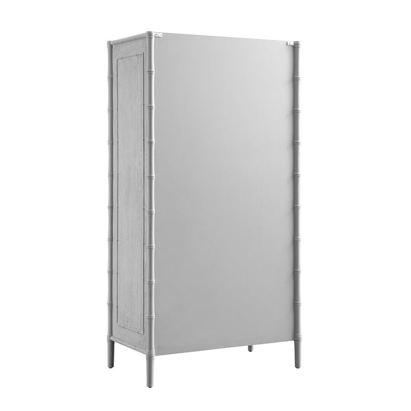 Elstowe Faux Bamboo Double Closet, Warm Gray
